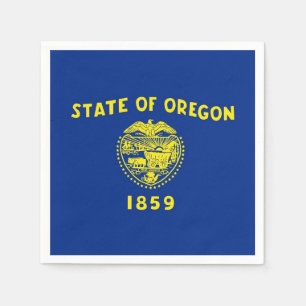 Patriotic paper napkins with Oregon flag