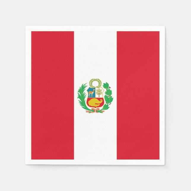 Patriotic paper napkins with Peru flag (Front)