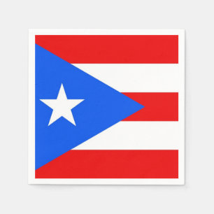Patriotic paper napkins with Puerto Rico flag