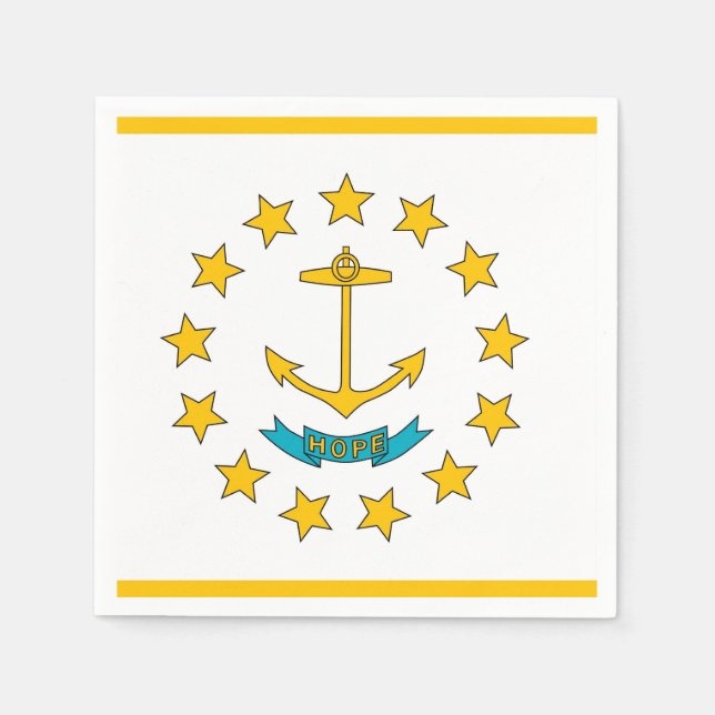Patriotic paper napkins with Rhode Island flag (Front)