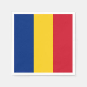 Patriotic paper napkins with Romania flag