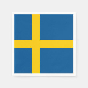 Patriotic paper napkins with Sweden flag
