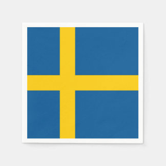 Patriotic paper napkins with Sweden flag