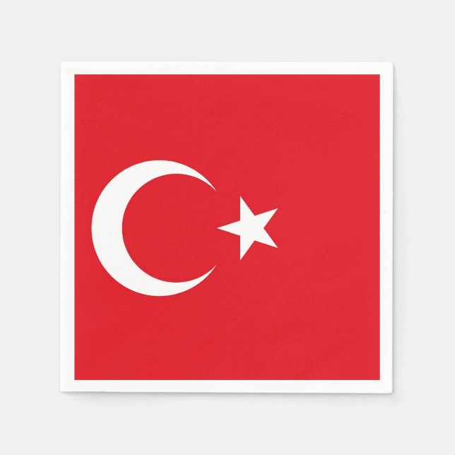 Patriotic paper napkins with Turkey flag (Front)