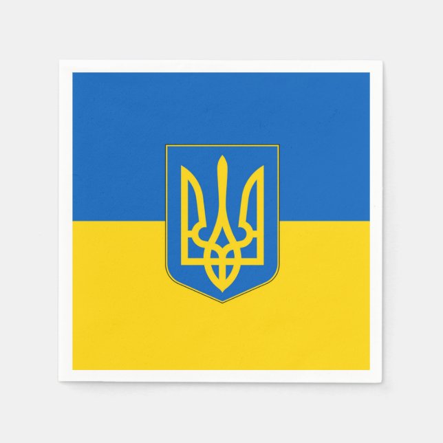 Patriotic paper napkins with Ukraine flag (Front)