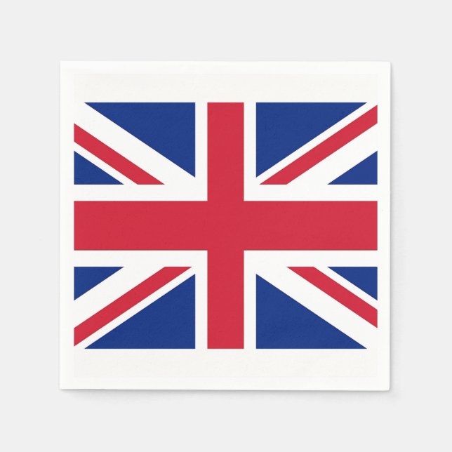 Patriotic paper napkins with United Kingdom flag (Front)