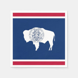 Patriotic paper napkins with Wyoming flag