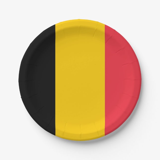 Patriotic paper plate with flag of Belgium (Front)