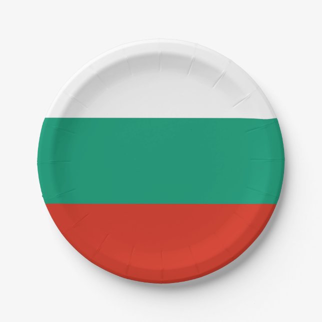 Patriotic paper plate with flag of Bulgaria (Front)