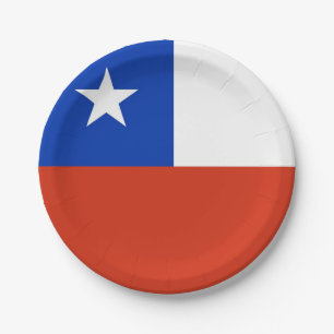 Patriotic paper plate with flag of Chile