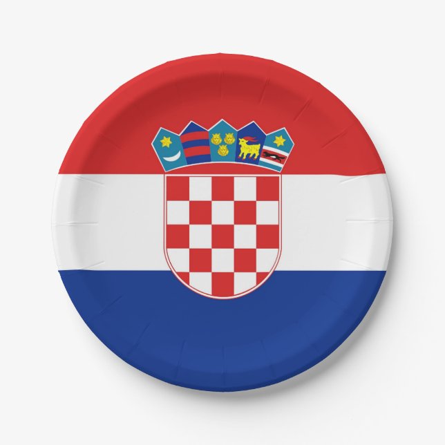 Patriotic paper plate with flag of Croatia (Front)