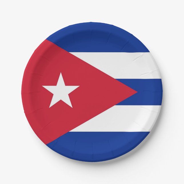 Patriotic paper plate with flag of Cuba (Front)