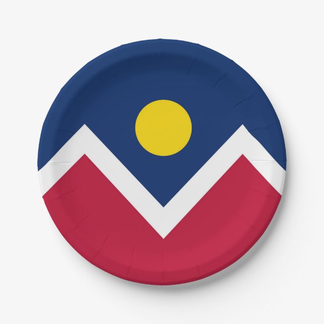Patriotic paper plate with flag of Denver (Front)