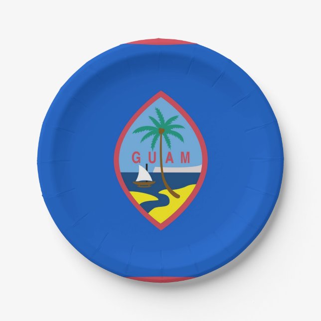 Patriotic paper plate with flag of Guam (Front)