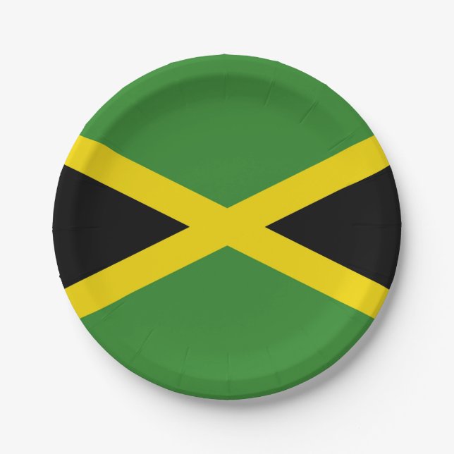 Patriotic paper plate with flag of Jamaica (Front)