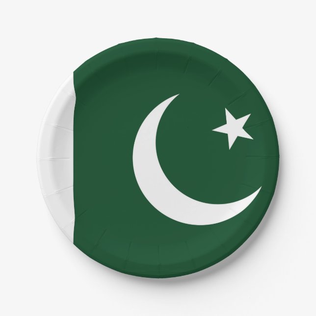 Patriotic paper plate with flag of Pakistan (Front)