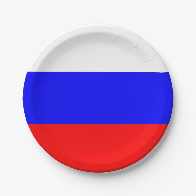 Patriotic paper plate with flag of Russia (Front)