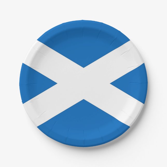 Patriotic paper plate with flag of Scotland (Front)