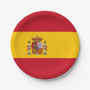 Patriotic paper plate with flag of Spain