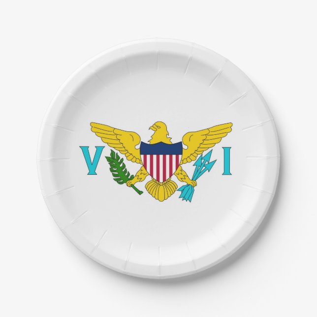 Patriotic paper plate with Virgin Islands flag (Front)