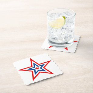 Patriotic Paper Star Drink Coaster