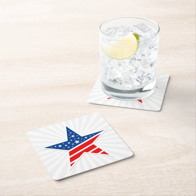Patriotic Paper Star Drink Coaster (Insitu)