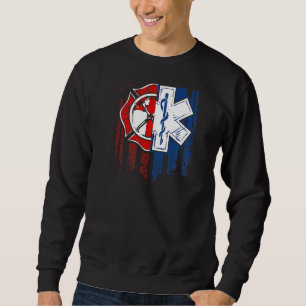 Patriotic Paramedic Firefighter Emt Usa Flag Ems Sweatshirt