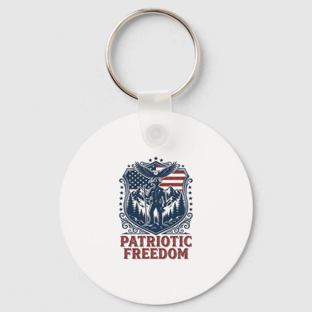 Patriotic Park Ranger Vector Graphic Tee_1 Key Ring (Front)
