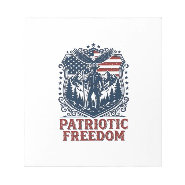 Patriotic Park Ranger Vector Graphic Tee_1 Notepad (Front)