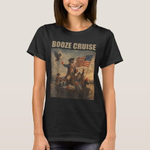 Patriotic Party Boat Funny 4th of July Booze T-Shirt