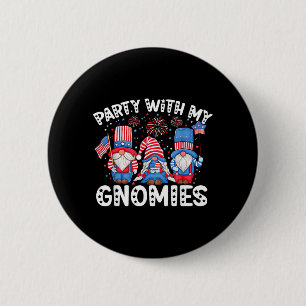 Patriotic Party With Gnomies Usa Independence Day 6 Cm Round Badge