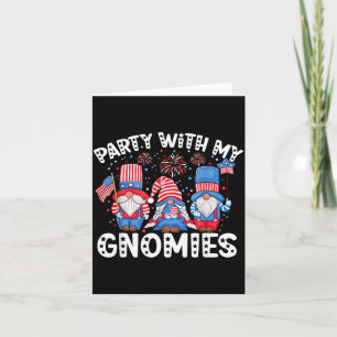 Patriotic Party With Gnomies Usa Independence Day Card