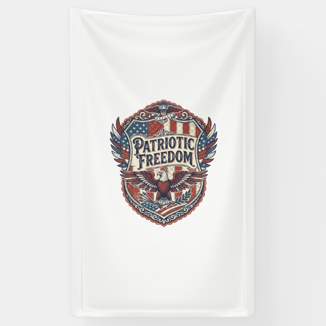 Patriotic Patchwork Artist Banner (Vertical)