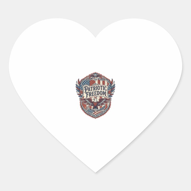 Patriotic Patchwork Artist Heart Sticker (Front)
