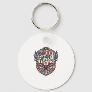 Patriotic Patchwork Artist Key Ring