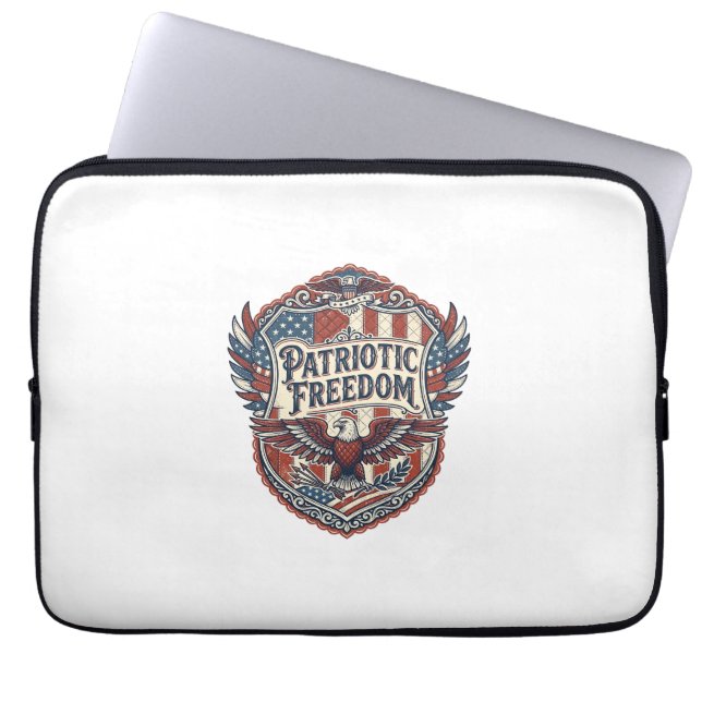 Patriotic Patchwork Artist Laptop Sleeve (Front)