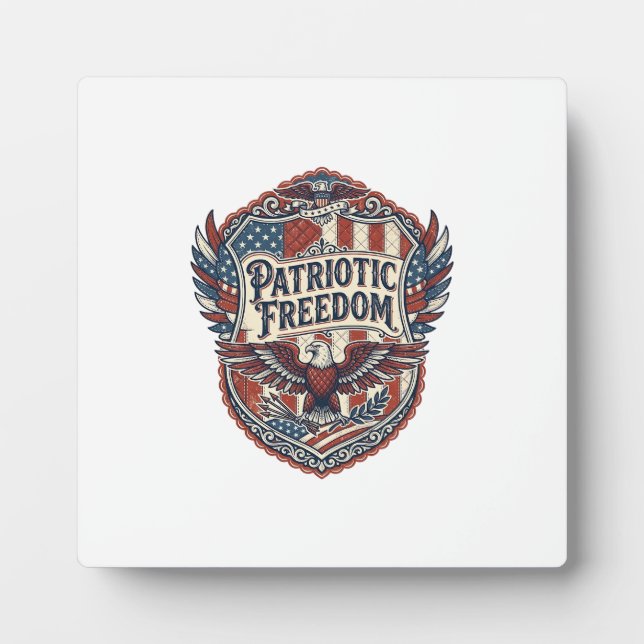 Patriotic Patchwork Artist Plaque (Front)