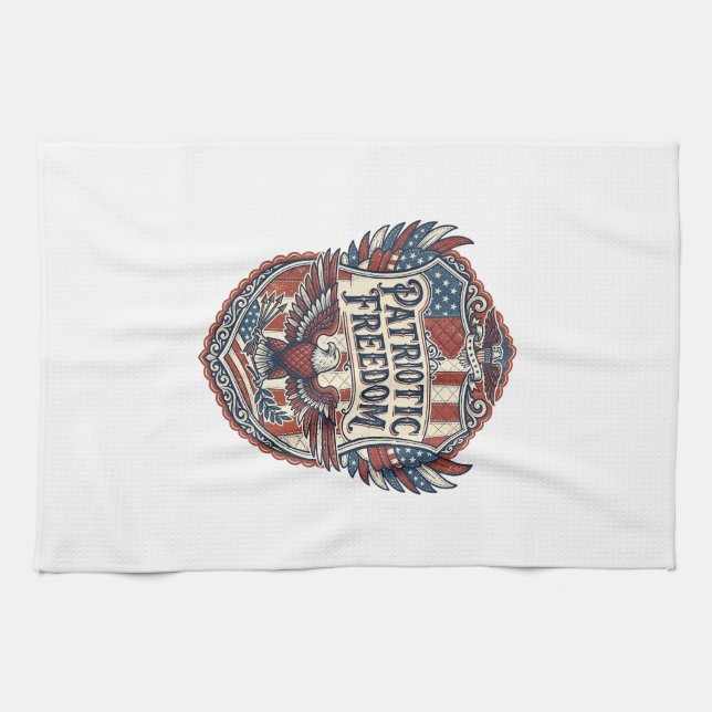 Patriotic Patchwork Artist Tea Towel (Horizontal)