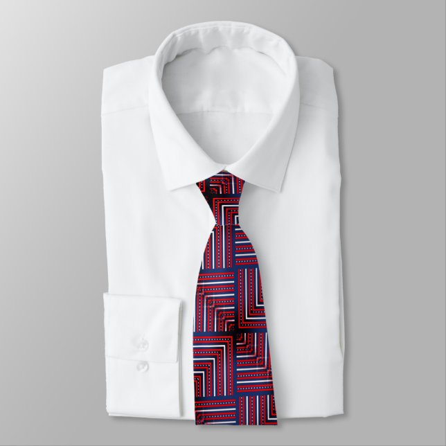Patriotic  Pattern Men's Tie (Tied)