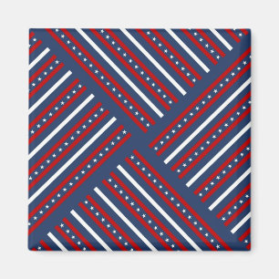 Patriotic Pattern Stripes Magnet