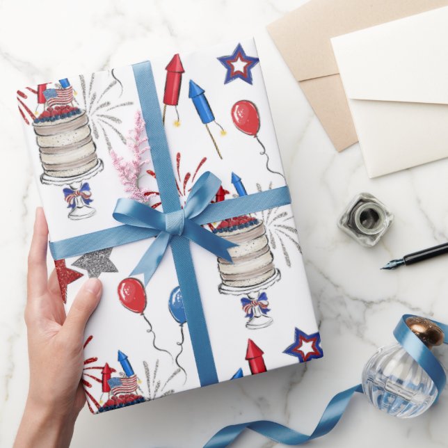  Patriotic Pattern Wrapping Paper (Gifting)