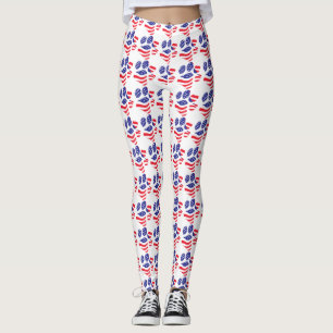 Patriotic Paw Print Leggings