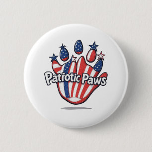 Patriotic Paws – Cute USA Flag Cat Paw Button