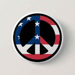 Patriotic Peace Button
