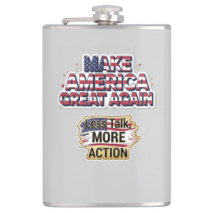 Patriotic Peace Decal Hip Flask