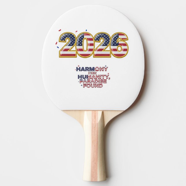 Patriotic Peace Decal Ping Pong Paddle (Front)