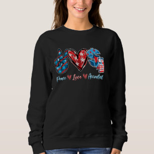 Patriotic Peace Love Accountant Leopard Happy 4th Sweatshirt
