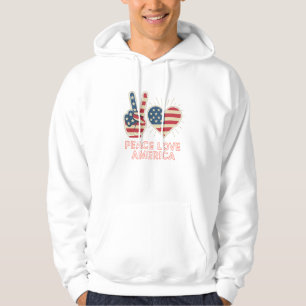 Patriotic “Peace Love America Hoodie