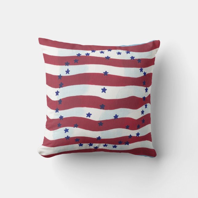 Patriotic Peace Sign U S Flag Pillows (Front)