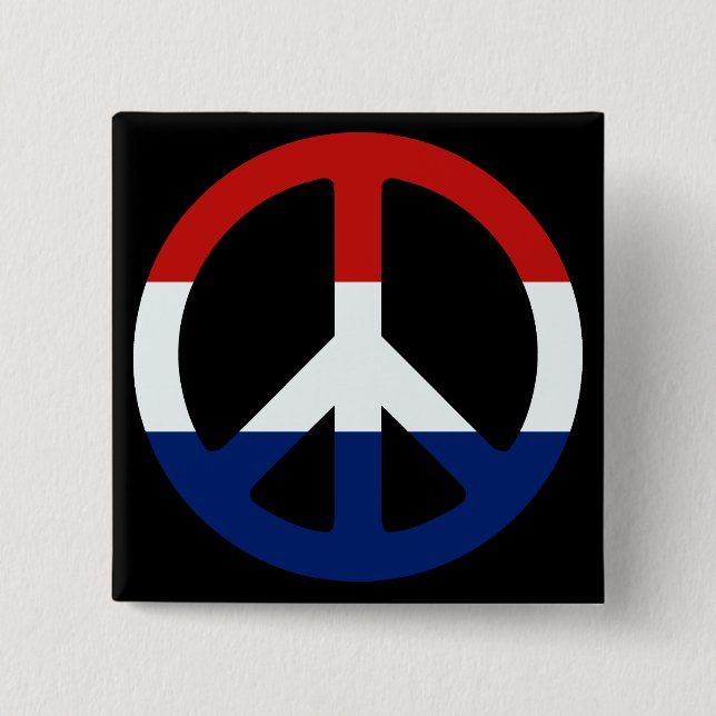 Patriotic Peace Symbol 15 Cm Square Badge (Front)